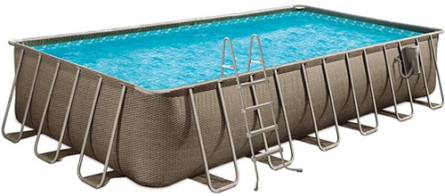 Funsicle 24 Foot x 12 Foot x 52 Inch Oasis Designer Rectangular Frame Outdoor Above Ground Pool